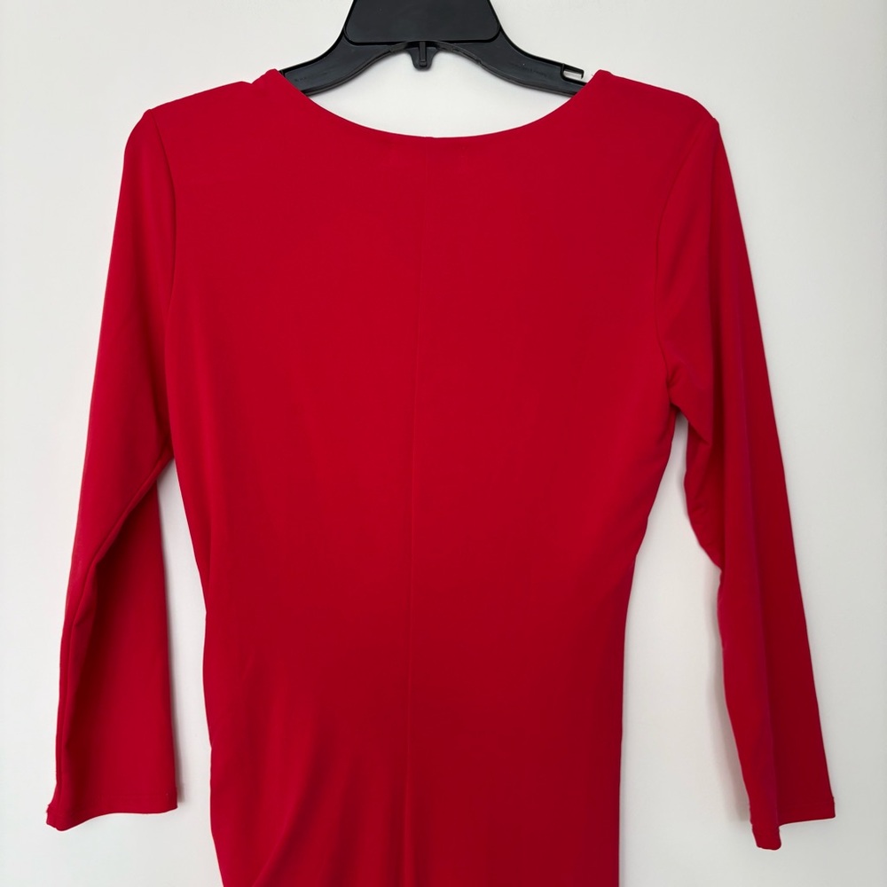 VELVET by Graham & Spencer Elegant Red V-Neck Dress - Picture 11 of 13